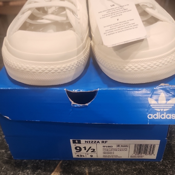 Adidas Kids Nizza RF White Sneakers - Picture 1 of 9
